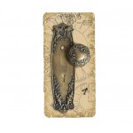 Metal Door Plate and Knob - Ornate